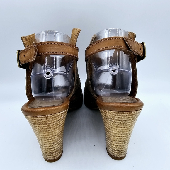 Miz Mooz Kipling Open Toe Leather Wedge Sandals - Picture 7 of 16